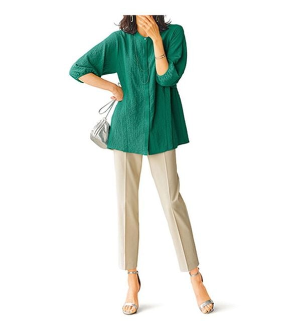 BELLUNA（ベルーナ）の「＜ＳＯＬＯＴＥＸ（Ｒ）＞美脚見えテーパードパンツ（テーパードパンツ）」｜詳細画像