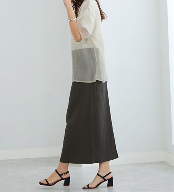 GeeRA（ジーラ）の「【着回し力◎】楽ちんすっきり見え！リブロングスカート（ロングスカート）」｜詳細画像