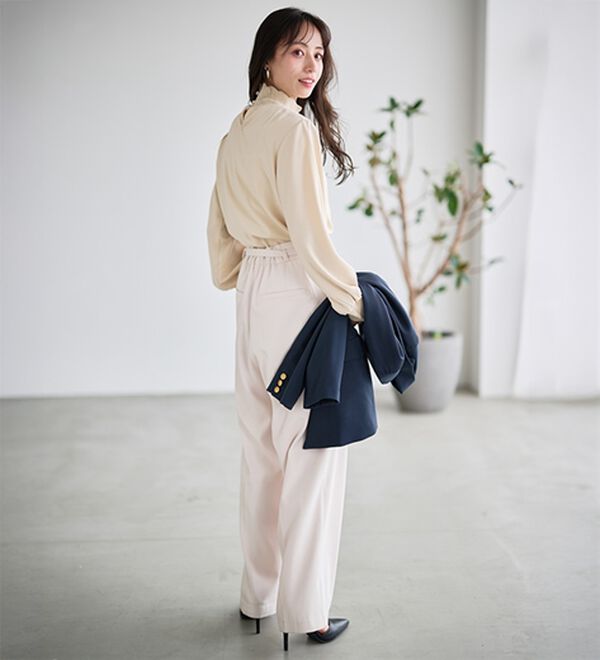 RANAN（ラナン）の「スカラップリブニット使いブラウス（ブラウス）」｜詳細画像