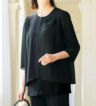 ルフラン（ルフラン）の「アイロンいらずのフォーマルブラウス（ブラックフォーマル（喪服・礼服））」
