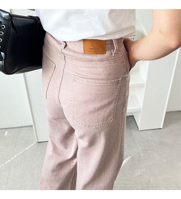 GeeRA（ジーラ）の「オリジナルパッチハイウエストデニム（ワイドパンツ・ガウチョ）」｜詳細画像