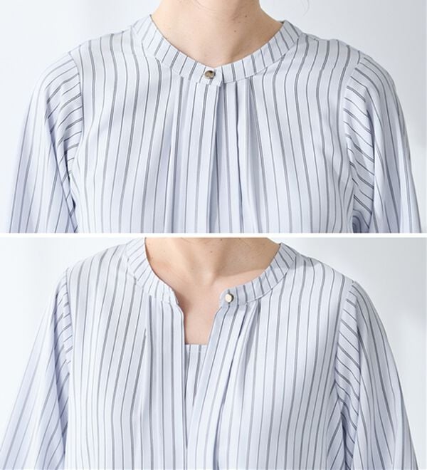 Viola e Viola（ヴィオラ エ ヴィオラ）の「さらさらＥＡＳＹ　２ＷＡＹ衿デザインブラウス（ブラウス）」｜詳細画像