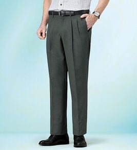 「裾上げ済アジャスター付爽快ドライスラックス（メンズスラックス）」