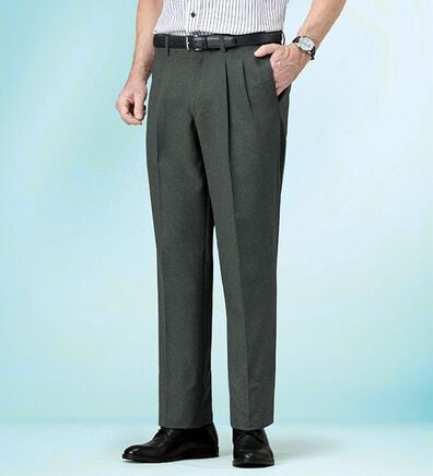 「裾上げ済アジャスター付爽快ドライスラックス（メンズスラックス）」