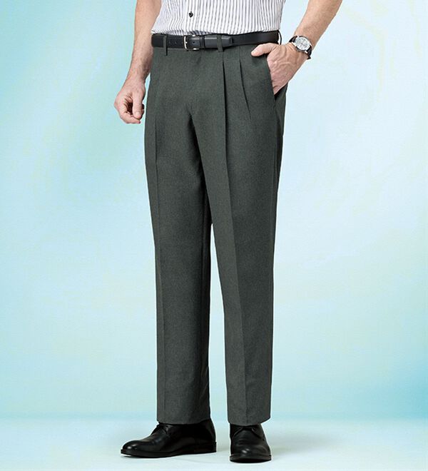 「裾上げ済アジャスター付爽快ドライスラックス（メンズスラックス）」｜詳細画像