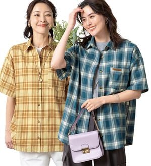 ルフラン（ルフラン）の「【２色組】ゆるっとクールなチェックシャツ（シャツ）」｜2色組