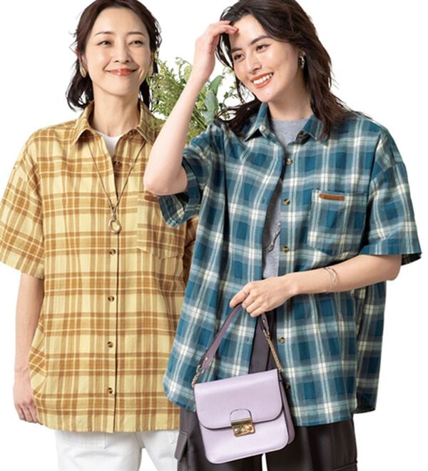 ルフラン（ルフラン）の「【２色組】ゆるっとクールなチェックシャツ（シャツ）」｜2色組