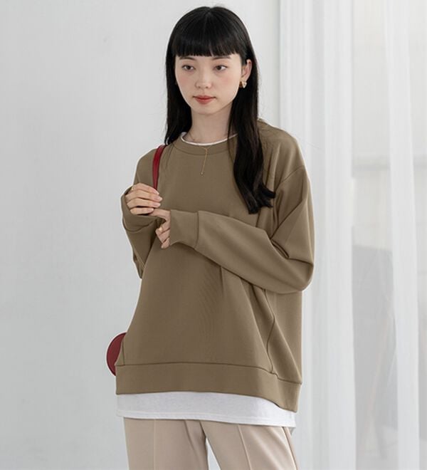 BELLUNA（ベルーナ）の「重ね着風とろみ素材プルオーバー（カットソー）」｜詳細画像