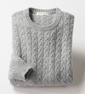 「＜ゴールデンベア＞ケーブルニットプルオーバー（メンズニット・セーター）」｜ライトグレー