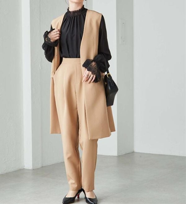 RANAN（ラナン）の「レースフリルプチハイネックブラウス（ブラウス）」｜詳細画像