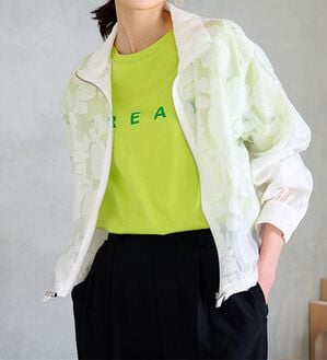 RANAN（ラナン）の「プリントロゴＴシャツ（カットソー）」｜グリーン&times;グリーン(クリーム)