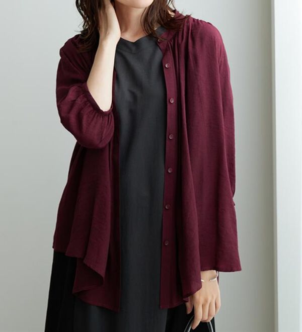 BELLUNA（ベルーナ）の「スラブ素材ギャザーデザインブラウス（ブラウス）」｜詳細画像