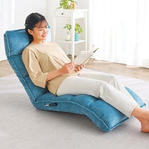 「起き上がりしやすいレバー式もこもこ座椅子（座椅子）」｜そら色ブルー