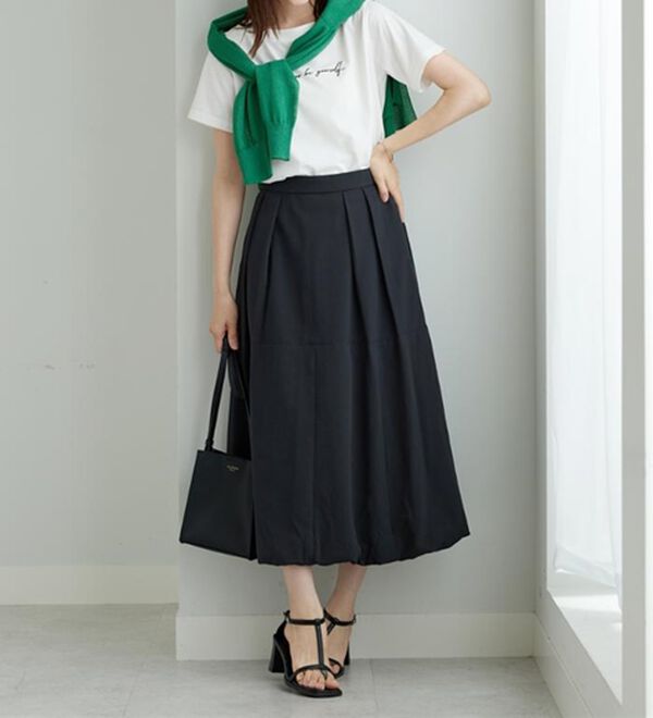 BELLUNA（ベルーナ）の「しぼ感素材バルーンスカート（ロングスカート）」｜詳細画像