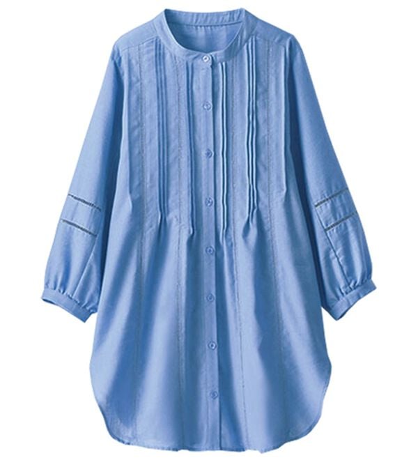 BELLUNA（ベルーナ）の「機能付リネン混ピンタック使いシャツチュニック（チュニック）」｜詳細画像