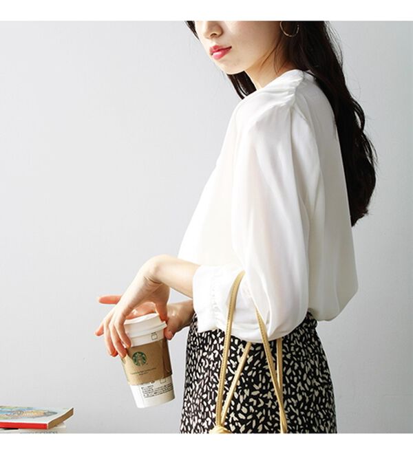 GeeRA（ジーラ）の「シルエットきれい！上品7分袖デザインブラウス（ブラウス）」｜詳細画像