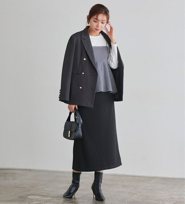 Pierrot（ピエロ）の「丈と柄が選べるカシミヤタッチＩラインスカート（ロングスカート）」｜詳細画像