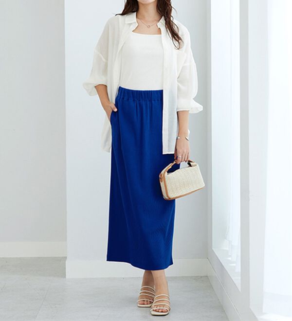 GeeRA（ジーラ）の「【着回し力◎】楽ちんすっきり見え！リブロングスカート（ロングスカート）」｜詳細画像