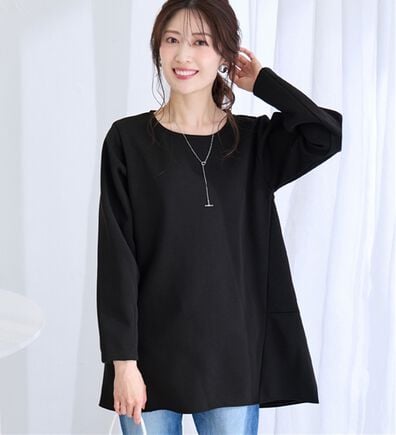 alotta（アロッタ）の「大人上品Ａラインシルエット裏起毛ブラウスチュニック（チュニック）」