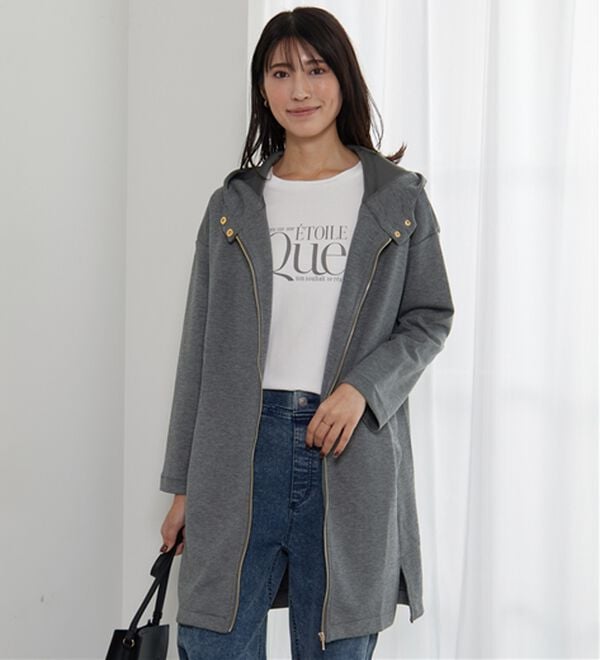 BELLUNA（ベルーナ）の「衿デザインロング丈パーカー（パーカー）」｜詳細画像