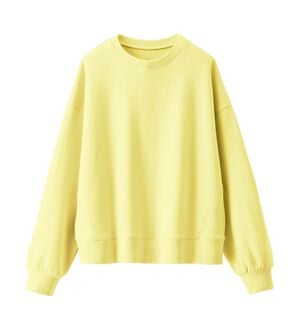 BELLUNA（ベルーナ）の「袖ワンポイント刺しゅう裏毛プルオーバー（カットソー）」｜イエロー