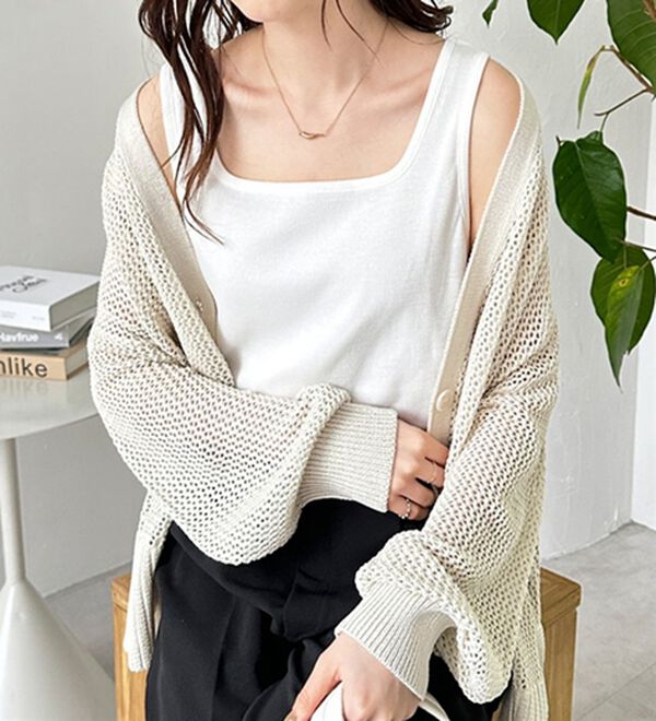 GeeRA（ジーラ）の「２ｗａｙテレコリブタンクトップ（タンクトップ・キャミソール）」｜詳細画像