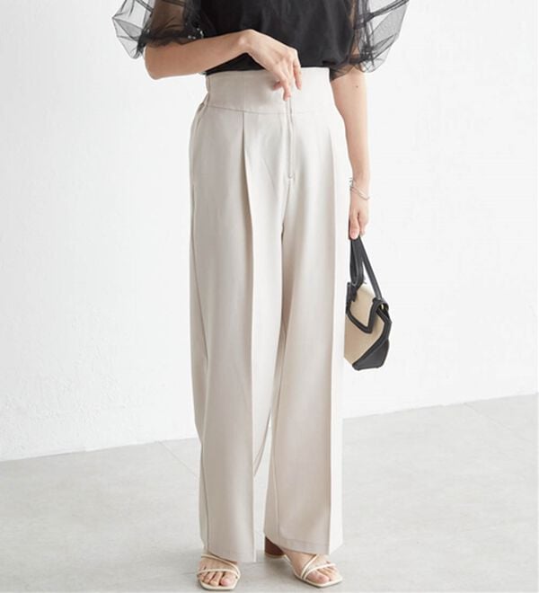 RANAN（ラナン）の「ハイウエストジップワイドパンツ（ワイドパンツ・ガウチョ）」｜詳細画像