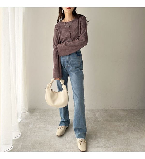 GeeRA（ジーラ）の「前後２ｗａｙフレアスリーブカットソー（カットソー）」｜詳細画像