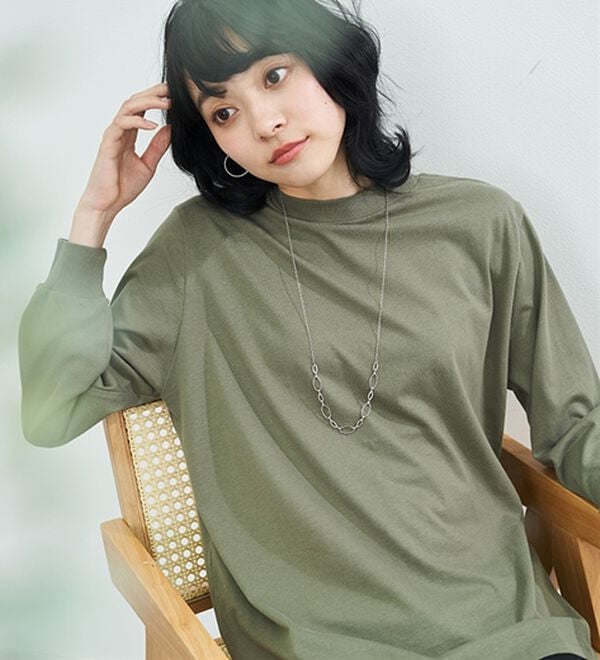 BELLUNA（ベルーナ）の「綿１００腰まわりゆったりリブデザインチュニック（カットソー）」｜詳細画像