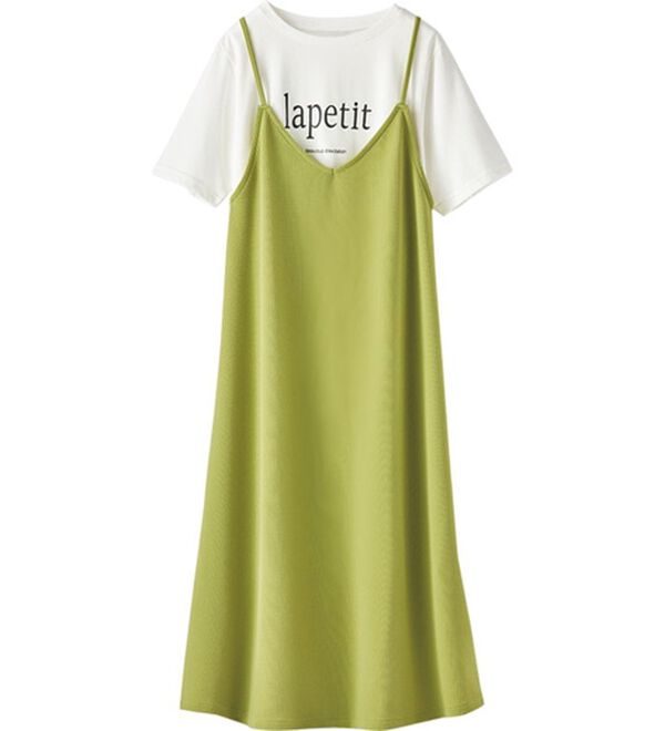 BELLUNA（ベルーナ）の「ジャカード素材ワンピースアンサンブル（アンサンブル）」｜グリーン