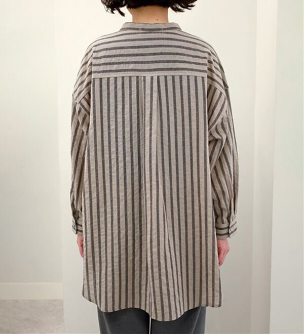 BELLUNA（ベルーナ）の「綿麻素材クレイジーデザインシャツ（チュニック）」｜詳細画像