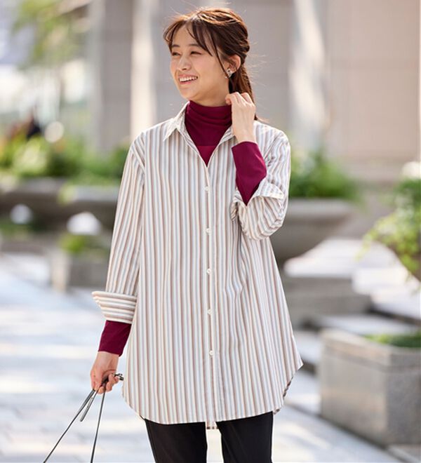 BELLUNA（ベルーナ）の「チュールデザイン首元ゆったりインナー（カットソー）」｜詳細画像