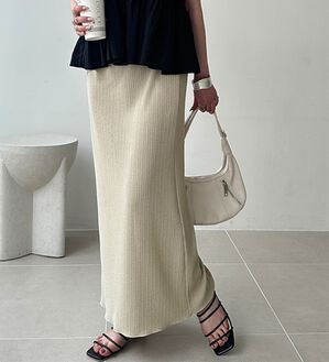 GeeRA（ジーラ）の「セルフカット美脚魅せタイトスカート（ロングスカート）」｜ベージュ