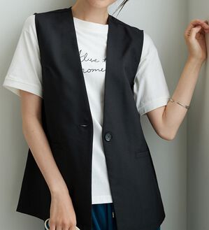 BELLUNA（ベルーナ）の「ノーカラーデザインジレ（ベスト）」｜詳細画像