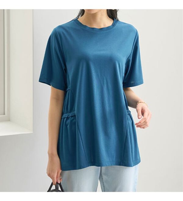 BELLUNA（ベルーナ）の「ヒンヤリ！サイドギャザー使いチュニック（チュニック）」｜詳細画像