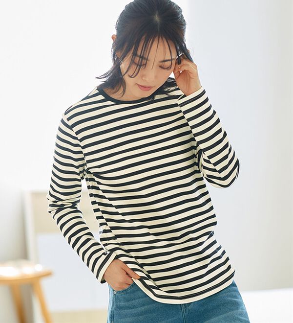 BELLUNA（ベルーナ）の「《ＨｕｇＲｅａｍコットン》オーガニックコットン１００％プルオーバー（Tシャツ）」｜詳細画像