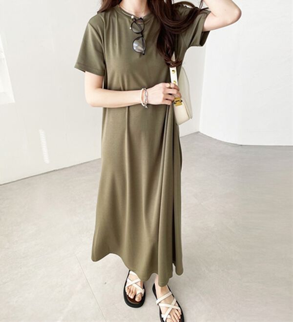 GeeRA（ジーラ）の「【接触冷感】フレアーシルエットロングワンピース（ロングワンピース）」｜詳細画像