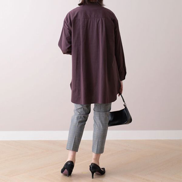 BELLUNA（ベルーナ）の「バンドカラーピンタック使いシャツチュニック（チュニック）」｜詳細画像