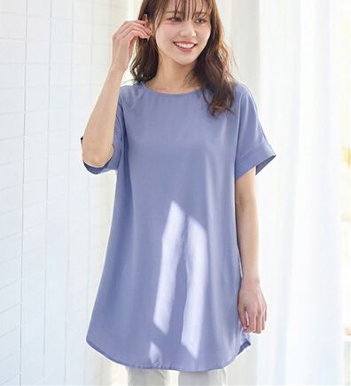 alotta（アロッタ）の「【イージーケア】ドレープＴブラウスチュニック（チュニック）」