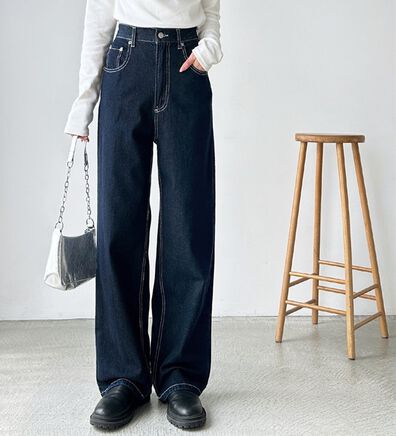 GeeRA（ジーラ）の「ハイウエストストレートデニム（ワイドパンツ・ガウチョ）」