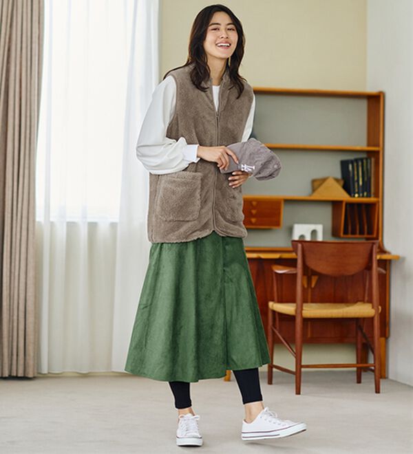 LAVIENNE（ラヴィエンヌ）の「ふわふわ暖かフリースベスト（ベスト）」｜詳細画像