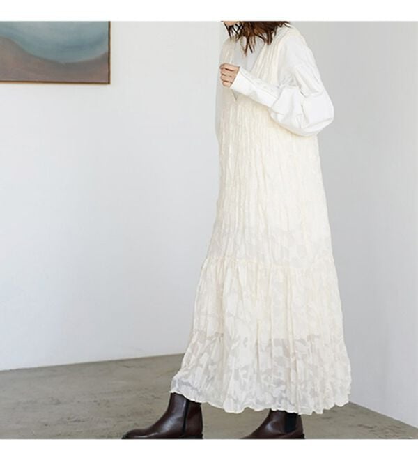 GeeRA（ジーラ）の「フラワージャカードノースリーブワンピース（その他ワンピース）」｜詳細画像