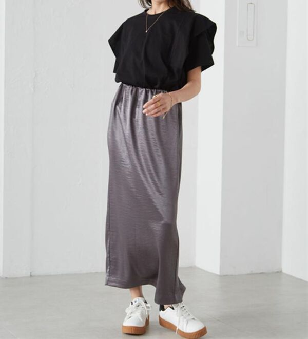 シャイニーサテンナロースカート - ベルーナ【公式】