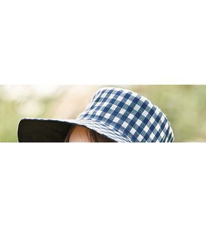 BELLUNA（ベルーナ）の「風で飛ばされない！リバーシブル日除け帽子（帽子）」｜ネイビー