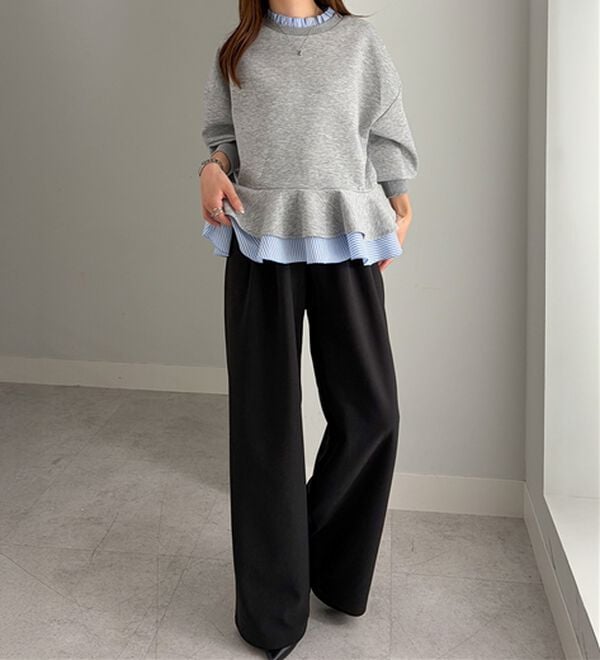 RANAN（ラナン）の「あったか裏起毛２タックイージーパンツ（フルレングスパンツ）」｜詳細画像