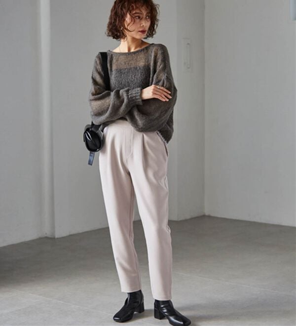 RANAN（ラナン）の「【選べる股下】美脚シルエットタックパンツ（股下６１・６５ｃｍ）（フルレングスパンツ）」｜詳細画像