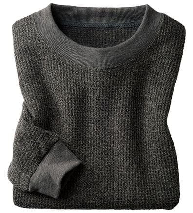 「＜シンプル＆プラス＞裏起毛ワッフルロングＴシャツ（メンズＴシャツ）」