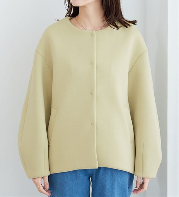 BELLUNA（ベルーナ）の「きれい見えとろみ素材コクーンコート（ハーフコート）」｜詳細画像