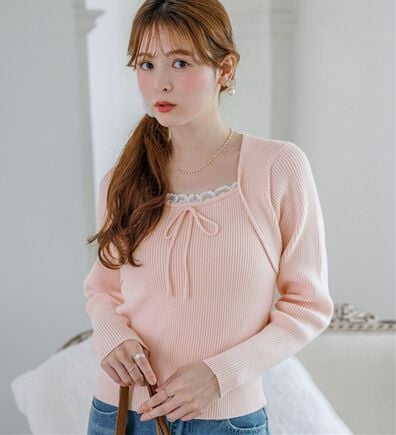 alotta（アロッタ）の「【Corie】ボレロレイヤード風ニットトップス（ニット・セーター）」