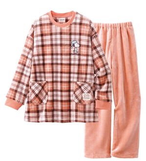 LAVIENNE（ラヴィエンヌ）の「＜ＰＥＡＮＵＴＳ＞ふわもこフリースパジャマ（パジャマ・ルームウェア）」｜チェック&times;ピンク